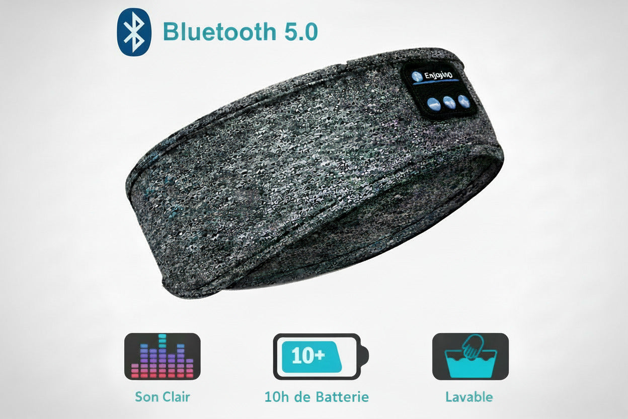 Écouteurs Bluetooth, bandeau de sport pour dormir, casque sans fil élastique, masque de sommeil musical, casque Bluetooth